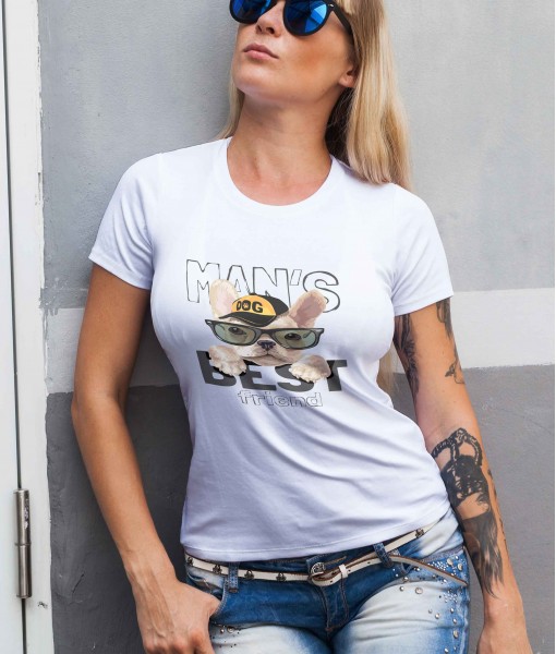 Дамска тениска с щампа Арт Mans best friend dog